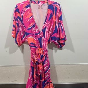 Lilly Pulitzer Pink and Orange Wrap Dress